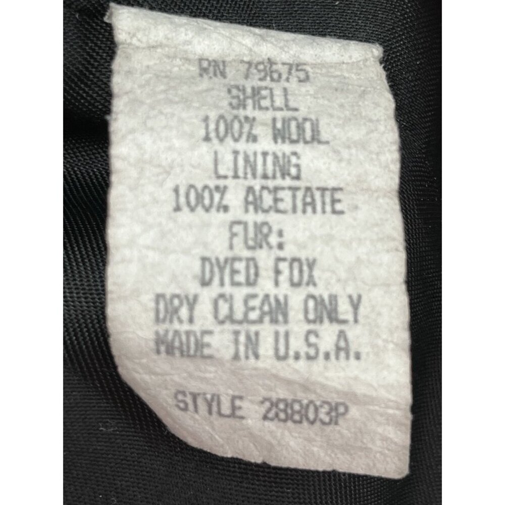 Albert Nipon Petites Wool Coat Fox Fur Hood Trim … - image 4